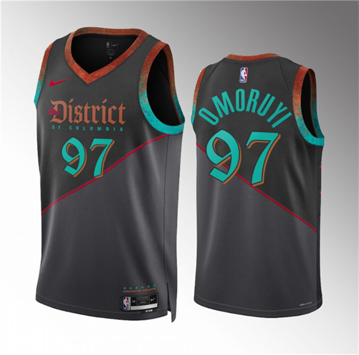 Men's Washington Wizards #97 Eugene Omoruyi Black 2023 24 City Edition Stitched Basketball Jersey