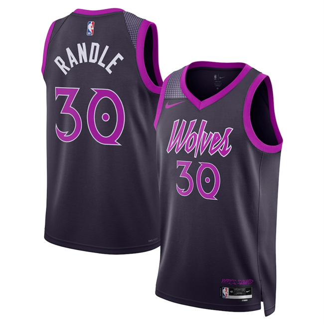 Men's Minnesota Timberwolves #30 Julius Randle Julius Randle Purple 2025 26 City Edition Stitched Jersey