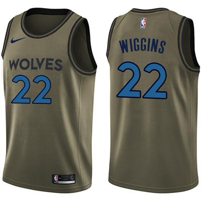Nike Timberwolves #22 Andrew Wiggins Green Salute to Service NBA Swingman Jersey Nike Timberwolves #22 Andrew Wiggins Green Salute to Service NBA Swingman Jersey