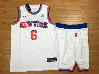 Nike Knicks #6 Kristaps Porzingis White Swingman Jersey(With Shorts) Nike Knicks #6 Kristaps Porzingis White Swingman Jersey(With Shorts)