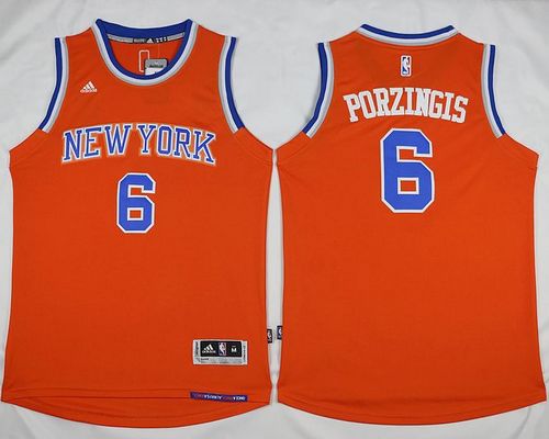 Knicks #6 Kristaps Porzingis Orange Alternate Stitched NBA Jersey Knicks #6 Kristaps Porzingis Orange Alternate Stitched NBA Jersey