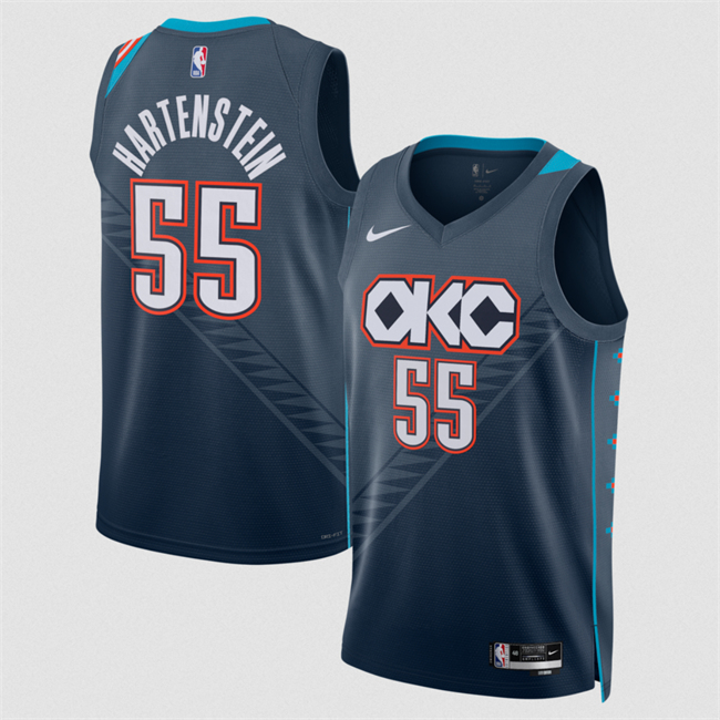 Men's Oklahoma City Thunder #55 Isaiah Hartenstein Navy 2025 26 City Edition Stitched Basketball Jersey