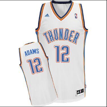Mens Oklahoma City Thunder Steven Adams adidas Light White Replica Jersey