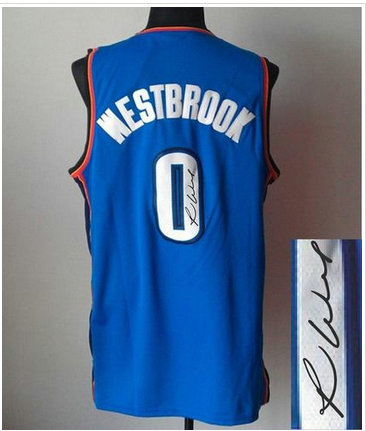 Oklahoma City Thunder Revolution 30 Autographed #0 Russell Westbrook Blue Stitched NBA Jersey Oklahoma City Thunder Revolution 30 Autographed #0 Russell Westbrook Blue Stitched NBA Jersey