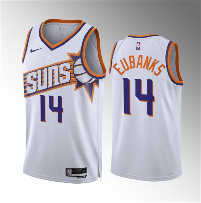 Men's Phoenix Suns #14 Drew Eubanks White Association Edition Stitched Basketball Jersey Men's Phoenix Suns #14 Drew Eubanks White Association Edition Stitched Basketball Jersey