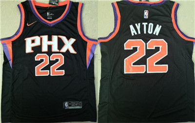 Suns 22 Deandre Ayton Black Nike Swingman Jersey(Without The Sponsor Logo)