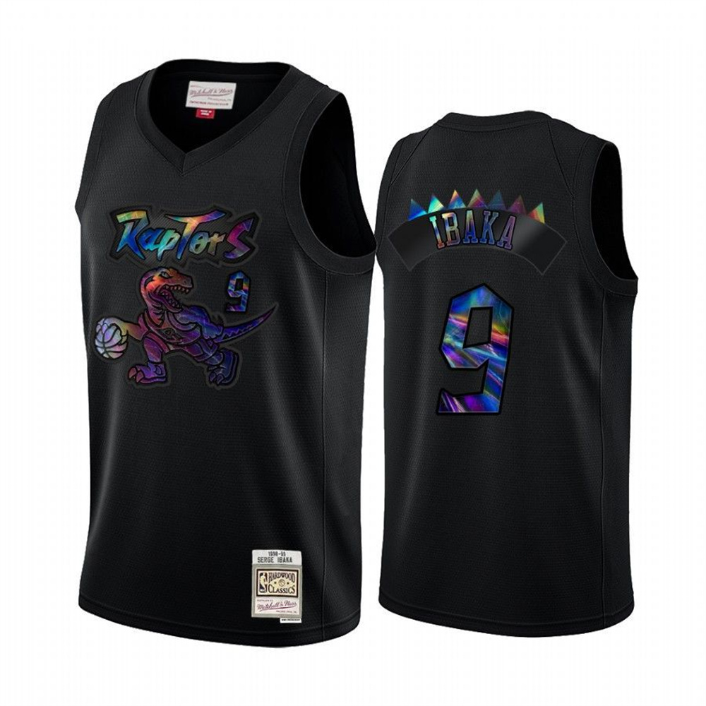 Toronto Raptors #9 Serge Ibaka Men's Iridescent HWC Limited NBA Jersey - Black Toronto Raptors #9 Serge Ibaka Men's Iridescent HWC Limited NBA Jersey - Black