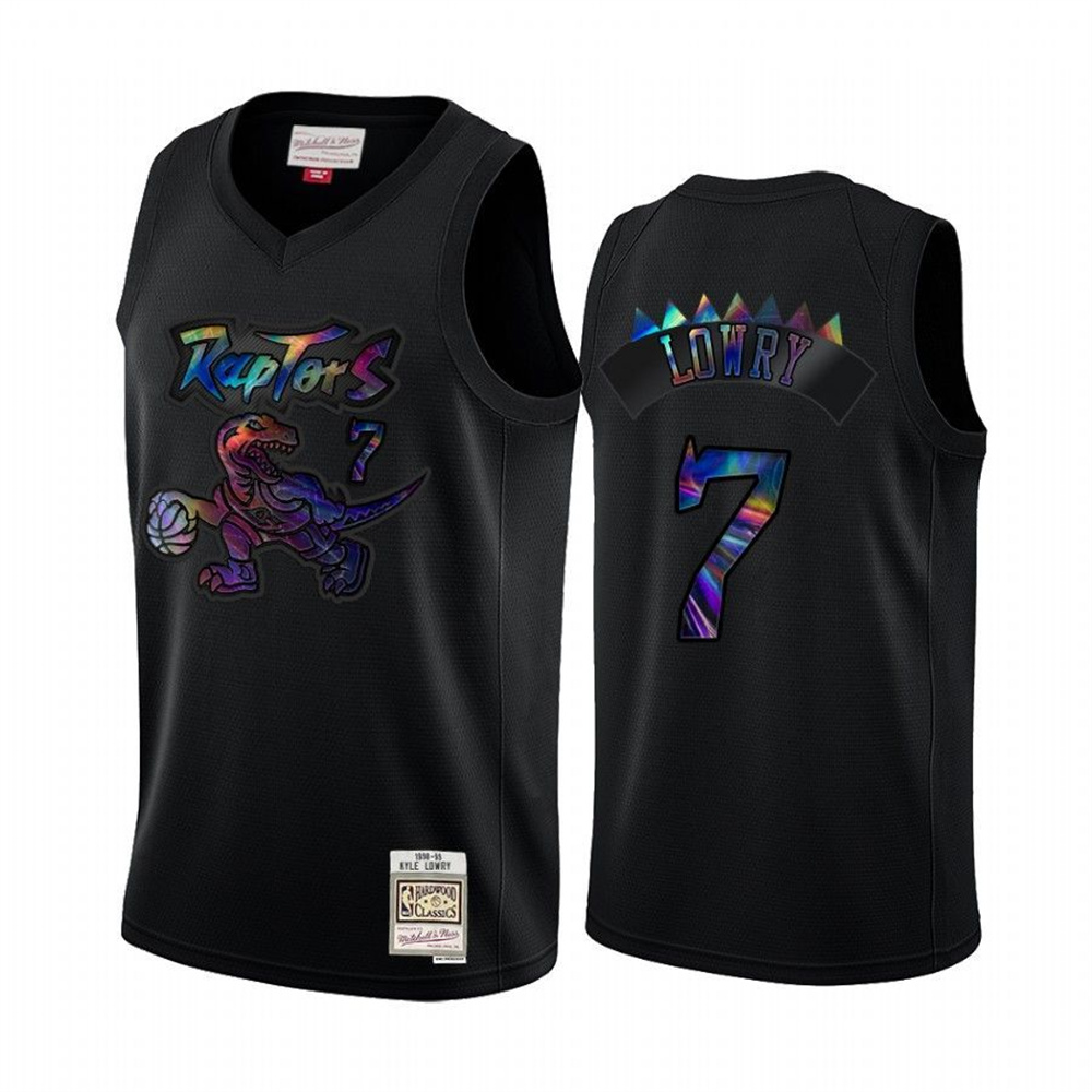 Toronto Raptors #7 Kyle Lowry Men's Iridescent HWC Limited NBA Jersey - Black