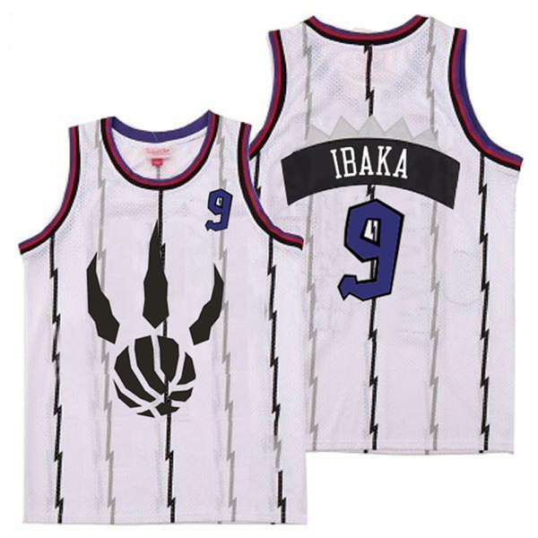 Raptors 9 Serge Ibaka White Throwback Jersey1 Raptors 9 Serge Ibaka White Throwback Jersey1