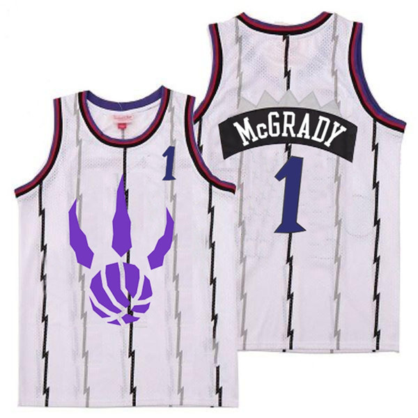 Raptors 1 Tracy McGrady White Logo Retro Jersey 5 Raptors 1 Tracy McGrady White Logo Retro Jersey 5