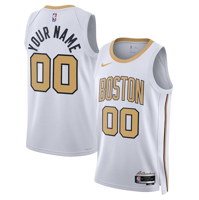 Men's Boston Celtics Active Player Custom White 2025 26 City Edition Stitched Basketball Jersey