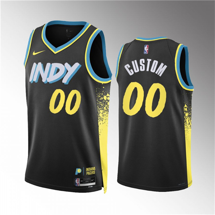 Men's Indiana Pacers Active Player Custom Black 2023 24 City Edition Stitched Basketball Jersey