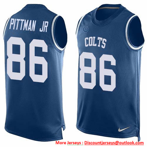 Nike Colts #86 Michael Pittman Jr. Royal Blue Team Color Men's Stitched NFL Limited Tank Top Jersey Nike Colts #86 Michael Pittman Jr. Royal Blue Team Color Men's Stitched NFL Limited Tank Top Jersey