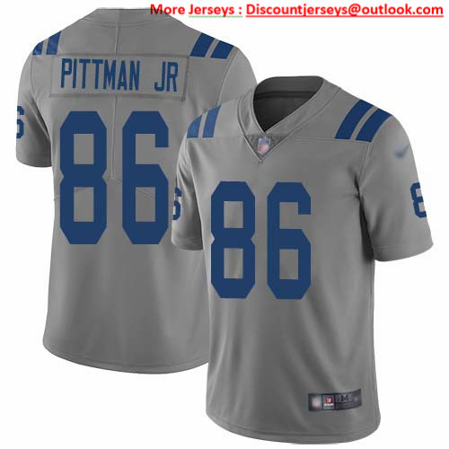 Nike Colts #86 Michael Pittman Jr. Gray Men's Stitched NFL Limited Inverted Legend Jersey