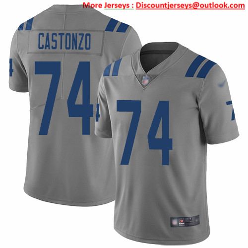 Nike Colts #74 Anthony Castonzo Gray Men's Stitched NFL Limited Inverted Legend Jersey