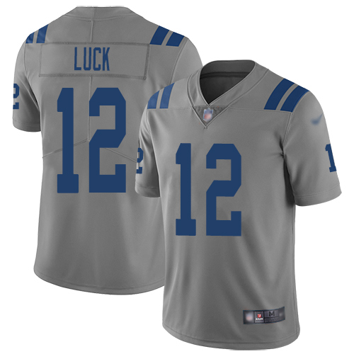 Colts #12 Andrew Luck Gray Men's Stitched Football Limited Inverted Legend Jersey Colts #12 Andrew Luck Gray Men's Stitched Football Limited Inverted Legend Jersey