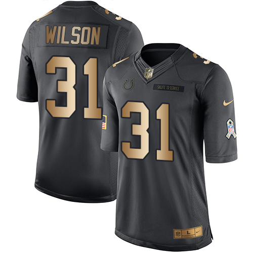 Nike Colts #31 Quincy Wilson Black Men's Stitched NFL Limited Gold Salute To Service Jersey Nike Colts #31 Quincy Wilson Black Men's Stitched NFL Limited Gold Salute To Service Jersey