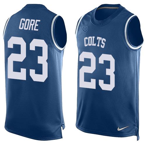 Nike Colts #23 Frank Gore Royal Blue Team Color Men's Stitched NFL Limited Tank Top Jersey Nike Colts #23 Frank Gore Royal Blue Team Color Men's Stitched NFL Limited Tank Top Jersey