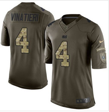 Nike Indianapolis Colts #4 Adam Vinatieri Green Men's Stitched NFL Limited Salute to Service Jersey Nike Indianapolis Colts #4 Adam Vinatieri Green Men's Stitched NFL Limited Salute to Service Jersey