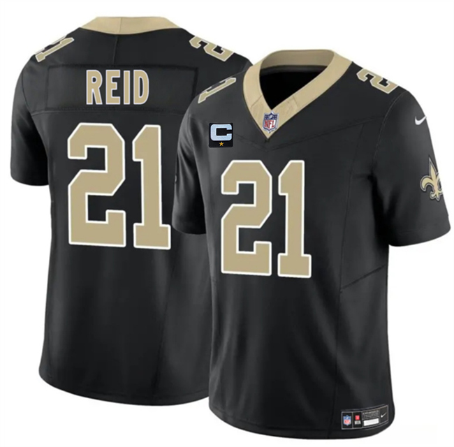 Men's New Orleans Saints #21 Justin Reid Black 2025 F.U.S.E With 1-Star C Patch Vapor Limited Stitched Football Jersey Men's New Orleans Saints #21 Justin Reid Black 2025 F.U.S.E With 1-Star C Patch Vapor Limited Stitched Football Jersey