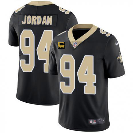 Men's New Orleans Saints #94 Cameron Jordan 2022 Black With 4-Star C Patch Stitched Jersey Men's New Orleans Saints #94 Cameron Jordan 2022 Black With 4-Star C Patch Stitched Jersey