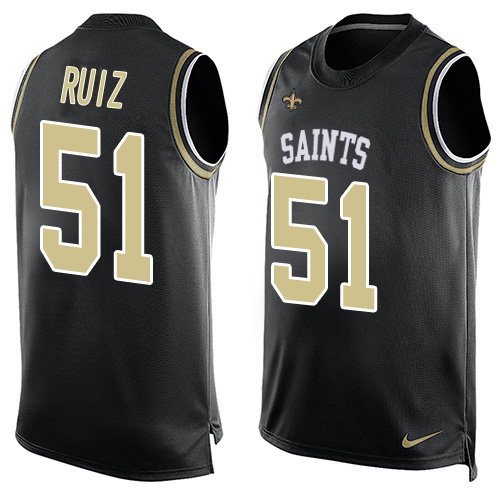 Nike Saints #51 Cesar Ruiz Black Team Color Men's Stitched NFL Limited Tank Top Jersey Nike Saints #51 Cesar Ruiz Black Team Color Men's Stitched NFL Limited Tank Top Jersey