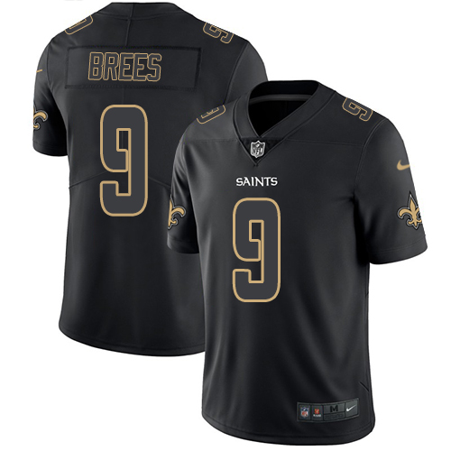 Nike Saints #9 Drew Brees Black Men's Stitched NFL Limited Rush Impact Jersey$149.99$22.5