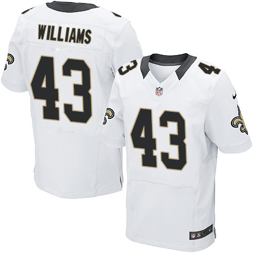 Nike Saints #43 Marcus Williams White Men's Stitched NFL Elite Jersey Nike Saints #43 Marcus Williams White Men's Stitched NFL Elite Jersey