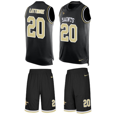 Nike Saints #20 Marshon Lattimore Black Team Color Men's Stitched NFL Limited Tank Top Suit Jersey