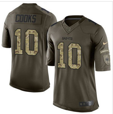 Nike New Orleans Saints #10 Brandin Cooks Green Men's Stitched NFL Limited Salute to Service Jersey