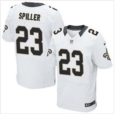 New New Orleans Saints #23 C.J. Spiller White Men's Stitched NFL Elite Jersey