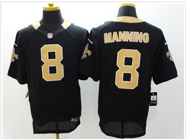 New New Orleans Saints #8 Archie Manning Black Team Color NFL Elite Jersey