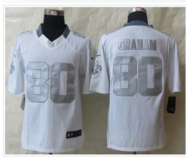 NEW New Orleans Saints #80 Jimmy Graham White NFL Limited Platinum Jersey