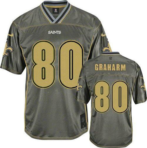 NEW New Orleans Saints #80 Jimmy Graham Grey NFL Elite Vapor Jerseys