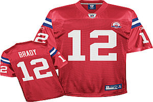 Kid New England Patriots Boston Patriots AFL 50th Anniversary 12 Tom Brady red Color Jersey