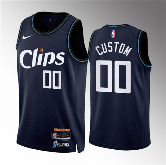 Men's Los Angeles Clippers Active Player Custom Navy 2023 24 City Edition Stitched Jersey