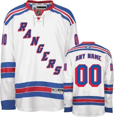 Customized New York Rangers Jersey White Road Man Jersey
