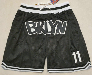 Men's Brooklyn Nets #11 Kyrie Irving Black Just Don Swingman Shorts Men's Brooklyn Nets #11 Kyrie Irving Black Just Don Swingman Shorts
