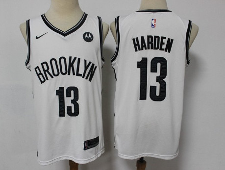 Men's Brooklyn Nets #13 James Harden Jersey 2021 White Association Edition Men's Brooklyn Nets #13 James Harden Jersey 2021 White Association Edition
