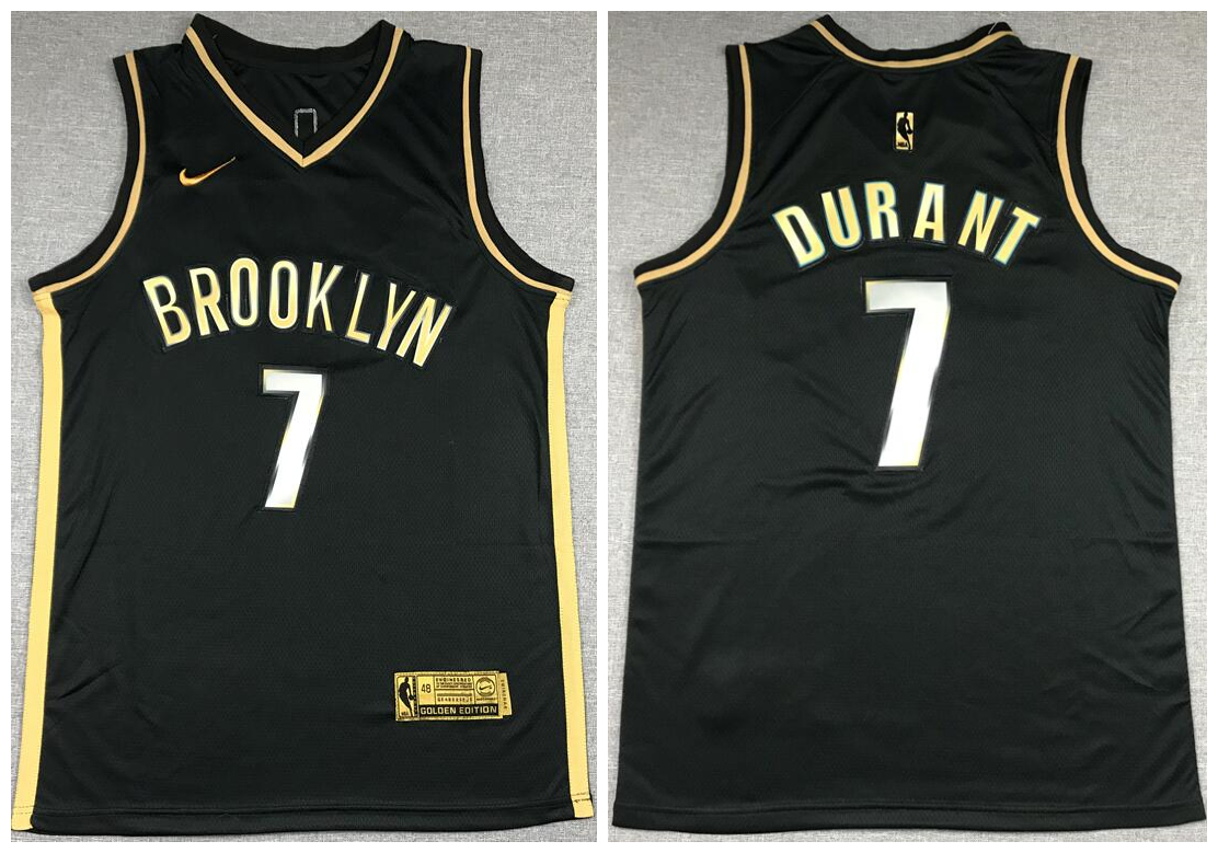 Nets 7 Kevin Durant Black Gold 2021 Nike Swingman Jersey Nets 7 Kevin Durant Black Gold 2021 Nike Swingman Jersey
