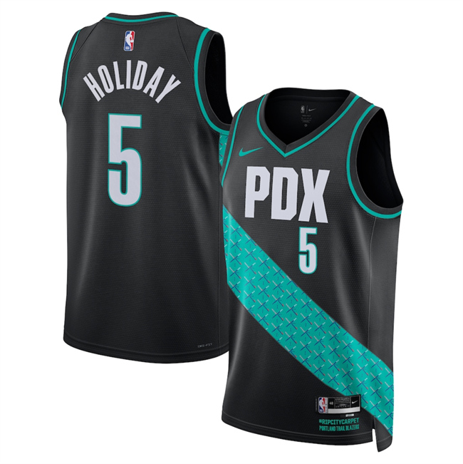 Men's Portland Trail Blazers #5 Jrue Holiday Black 2025 26 City Edition Edition Stitched Basketball Jersey