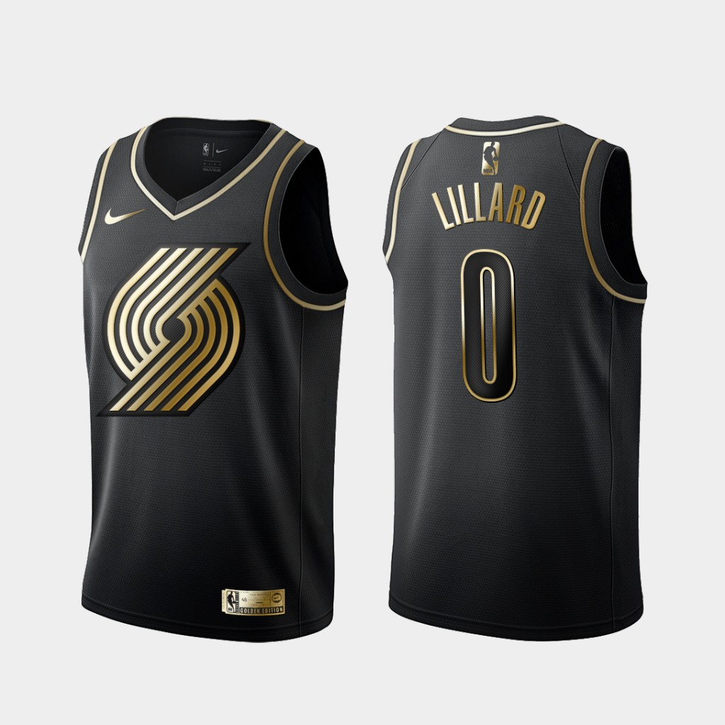 Blazers 0 Damian Lillard Black Golden Edition Nike Swingman Jersey Blazers 0 Damian Lillard Black Golden Edition Nike Swingman Jersey