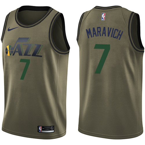 Nike Jazz #7 Pete Maravich Green Salute to Service NBA Swingman Jersey Nike Jazz #7 Pete Maravich Green Salute to Service NBA Swingman Jersey