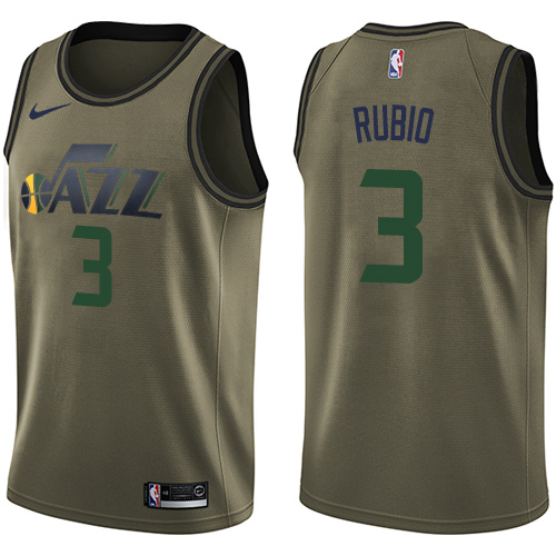 Nike Jazz #3 Ricky Rubio Green Salute to Service NBA Swingman Jersey Nike Jazz #3 Ricky Rubio Green Salute to Service NBA Swingman Jersey