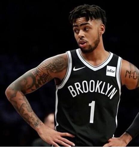 Nike Nets #1 Russel Black Customized Iron NBA Jersey