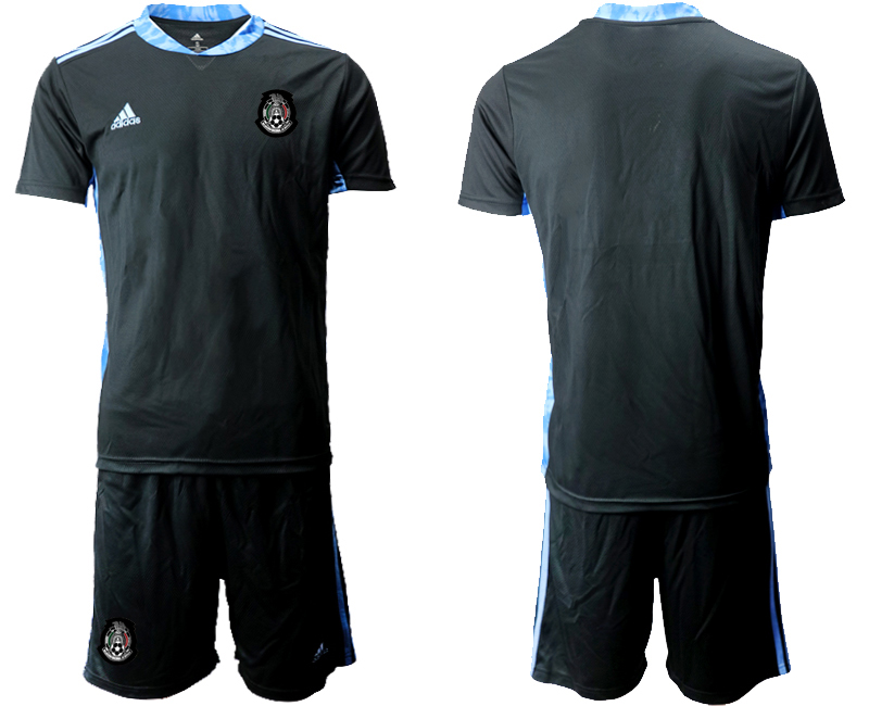 Men's Mexico Blank black goalkeeper Jersey