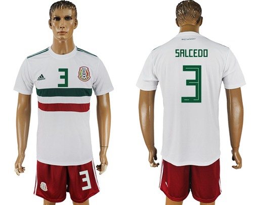 Mexico #3 Salcedo Away Soccer Country Jersey