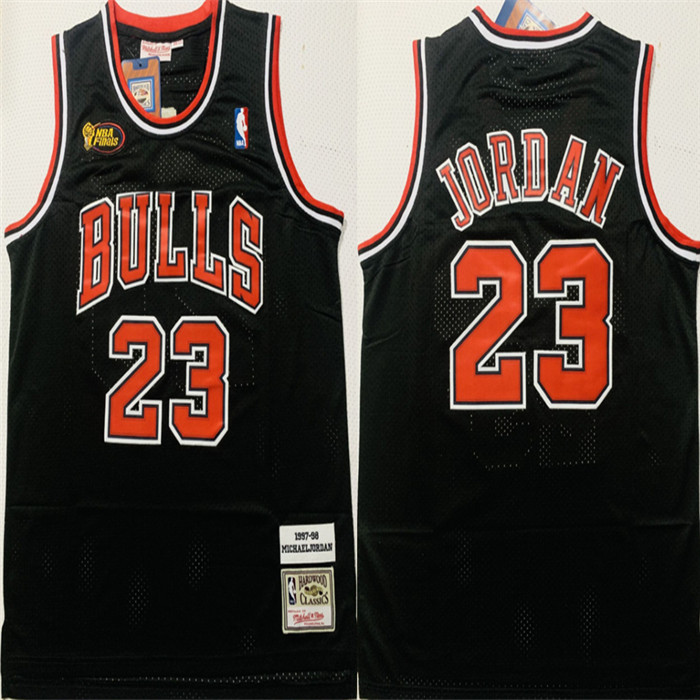 Bulls 23 Michael Jordan Black 1997-98 Hardwood Classics NBA Finals Jersey Bulls 23 Michael Jordan Black 1997-98 Hardwood Classics NBA Finals Jersey