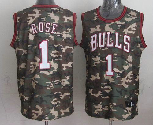 Chicago Bulls #1 Derrick Rose Camo Stealth Collection Stitched NBA Jersey Chicago Bulls #1 Derrick Rose Camo Stealth Collection Stitched NBA Jersey
