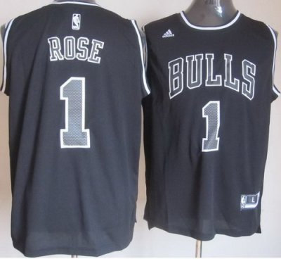 Chicago Bulls 1 Derrick Rose Black White Fashion Revolution 30 Swingman NBA Jerseys Chicago Bulls 1 Derrick Rose Black White Fashion Revolution 30 Swingman NBA Jerseys